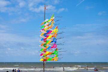 flags at the beach