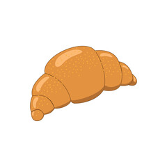 Vector illustration of a fresh croissant on a white isolated background. A single object as a part for a wide range of applications in design. For print and web.