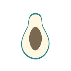 Cutaway avocado is a healthy natural exotic fruit on an isolated background.