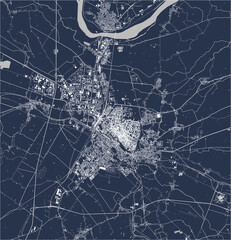 map of the city of Ferrara, Italy