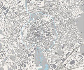Obraz premium map of the city of Braunschweig, Germany