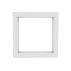 Realistic empty white frame on light background, border with shadow. 3d with mockup for project.3d illustration.