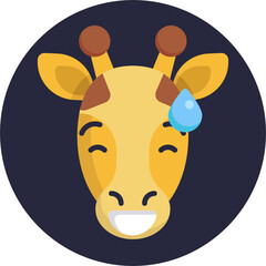Giraffe Emoji Icon. Vector Illustration.