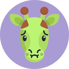 Giraffe Emoji Icon. Vector Illustration.
