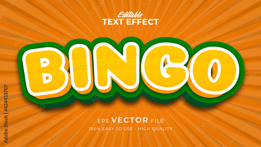 Fototapete editable text style effect - bingo game text style theme