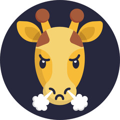 Giraffe Emoji Icon. Vector Illustration.