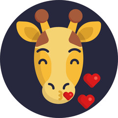 Giraffe Emoji Icon. Vector Illustration.
