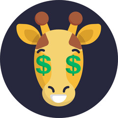 Giraffe Emoji Icon. Vector Illustration.