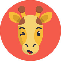 Giraffe Emoji Icon. Vector Illustration.