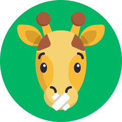 Giraffe Emoji Icon. Vector Illustration.