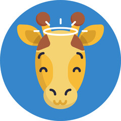 Giraffe Emoji Icon. Vector Illustration.