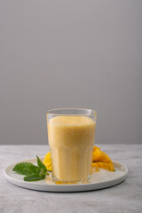 Lassi is a popular traditional yogurt based cold drink with mango in India