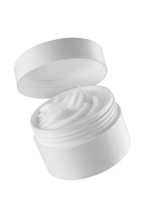 White blank packaging cosmetic cream jar. Shot in studio isolated on white background with clipping path. Cosmetic product design template concept