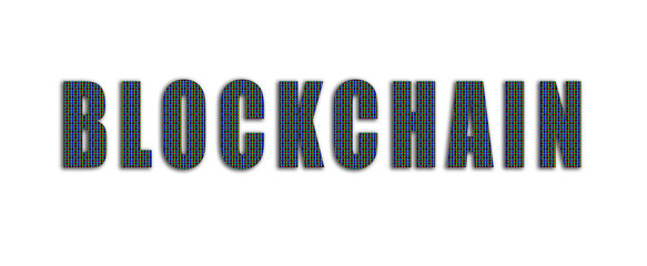 Blockchain text with oled screen macro pattern