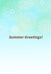 暑中見舞い　涼し気な花火