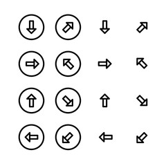 Pointers set. Pixel perfect editable stroke ui 