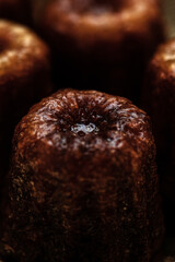 Cannel, traditional french dessert from Bordeaux. Macro from above.