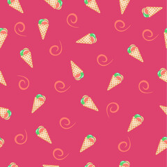 pattern ice cream colored on a pink background