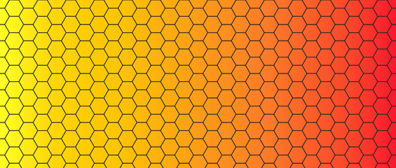 black line and Colored hexagons