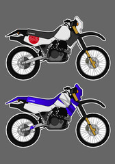 Obraz premium Sports bike motorcycle decal design template vector