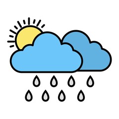 Vector Rainy Day Outline Icon Design