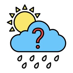 Vector Unknown weather Outline Icon Design
