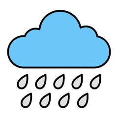 Vector Rain Outline Icon Design