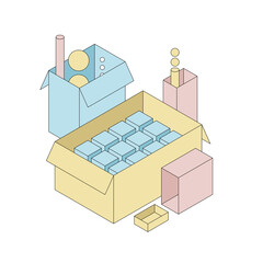 Delivery and shipping carton package. Cardboard boxes