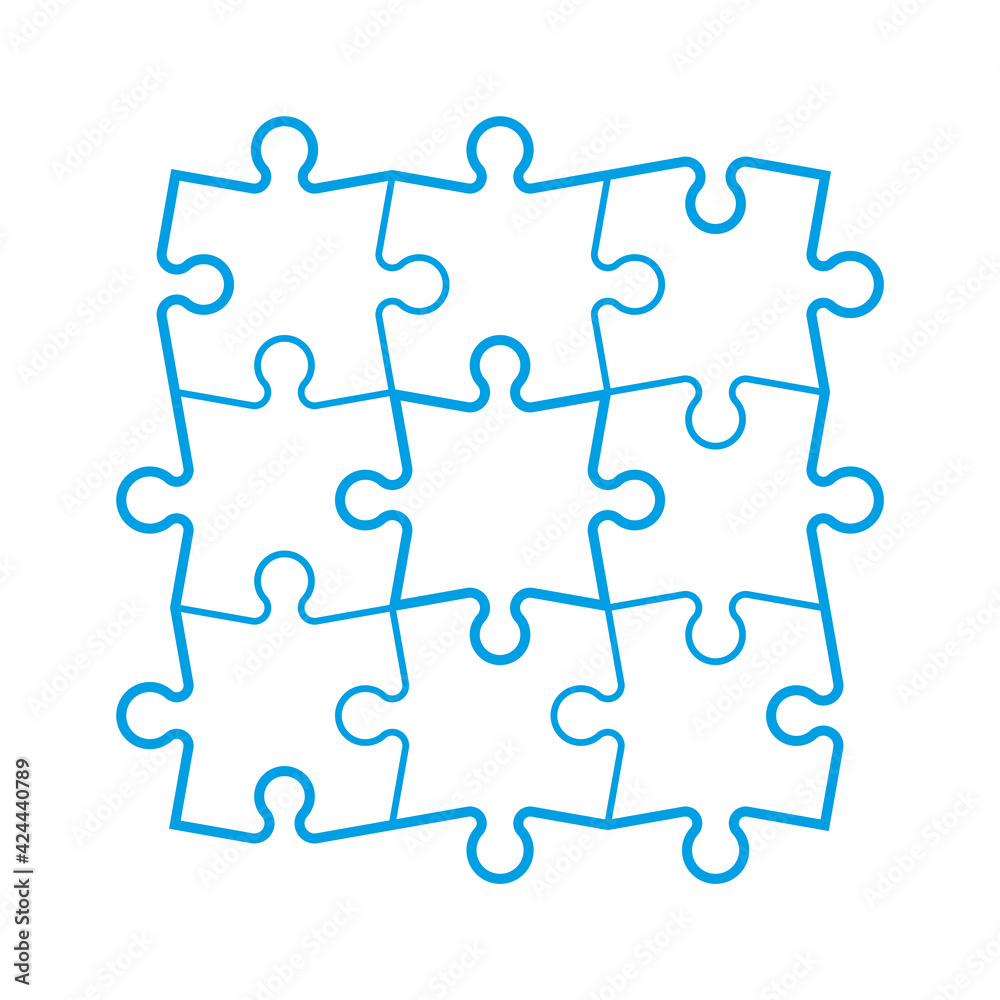Leinwandbilder A lot of piece flat puzzle pattern presentation. Many step puzzles business background. Simple pattern. Section compare service banner. Puzzle illustration template simple shape. Abstract Background