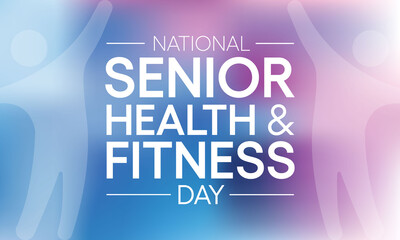 Vector illustration on the theme of National Senior health and fitness day observed each year on last Wednesday in May.