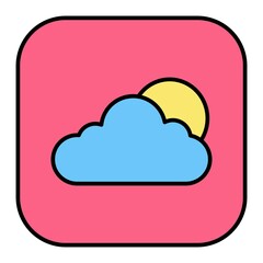 Vector Weather App Outline Icon Design