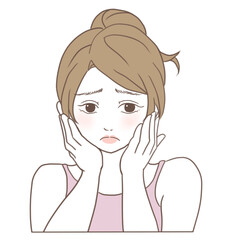 皮脂くずれ　肌トラブルに困った女性