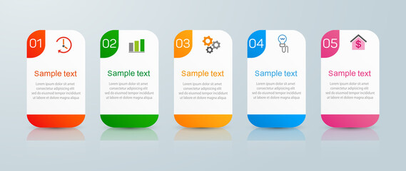 Business vector  infographic template for diagram, presentation and chart with 5 options, parts, steps or processes 