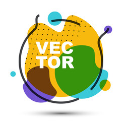 Round shape colorful ink paint fluids vector illustration isolated on white, modern style design composition layout for web banner, abstract background artistic style.