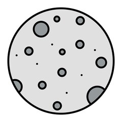 Vector Full Moon Outline Icon Design