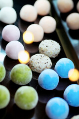 Japanese ice cream Mochi in rice dough. Traditional Japanese dessert 