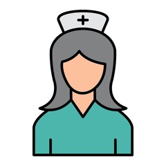 Vector Nurse Outline Icon Design
