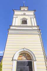 Exterior of the Church of St. Nicholas. Built in 1783. Cultural heritage site of Russia. Podyachevo village, Russian Federation