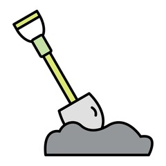 Vector Shovel Outline Icon Design