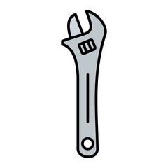 Vector Wrench Outline Icon Design
