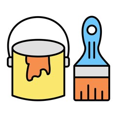 Vector Paint Brush Outline Icon Design