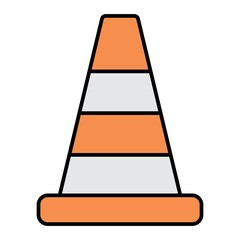 Vector Cone Outline Icon Design