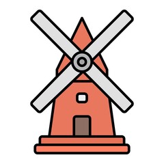 Vector Windmill Outline Icon Design