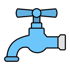 Vector Water Tap Outline Icon Design