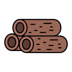 Vector Wood Log Outline Icon Design