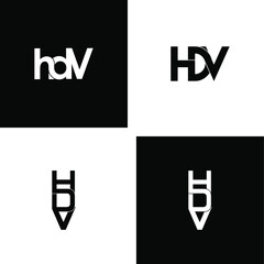 hdv letter original monogram logo design
