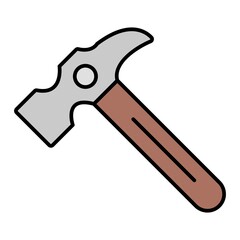 Vector Hammer Outline Icon Design