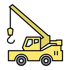 Vector Crane Outline Icon Design