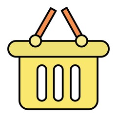 Vector Shopping Basket Outline Icon Design