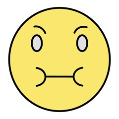 Vector Mouth Full Outline Icon Design